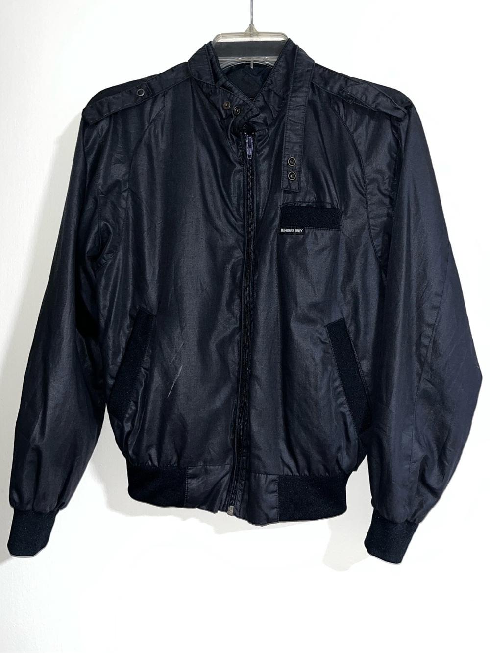 Members Only Vintage Black Lightweight Bomber Jacket